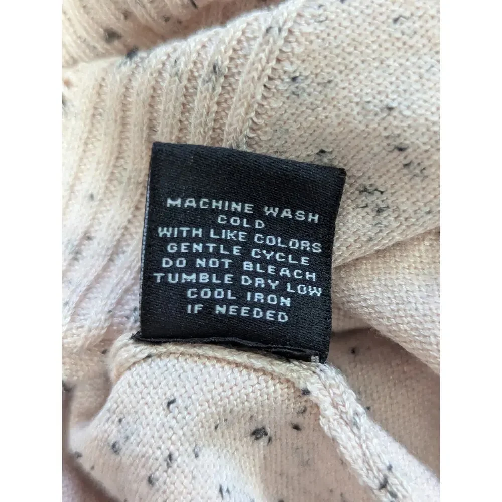 VERVE AMI! SHELL/CORAL PINK & BLACK MARLED LIGHTWEIGHT DUSTER SWEATER! SZ L - Picture 8 of 9